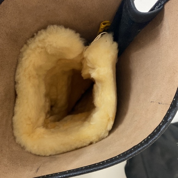 Harley Davidson Leather Shearling Lined Gloves/Mitten - Picture 7 of 8